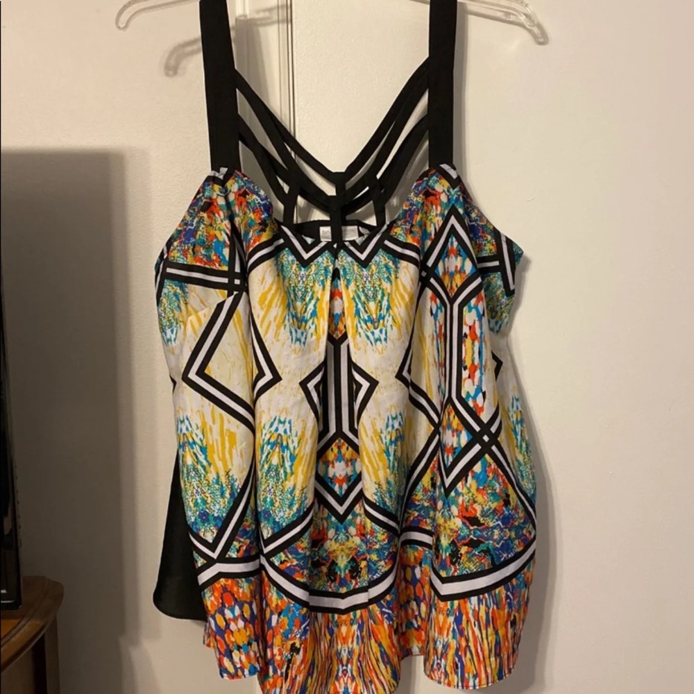 Strappy pleated top sz 3x